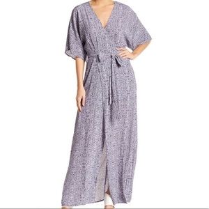 Honey Punch Maxi Dress Faux Wrap Med
